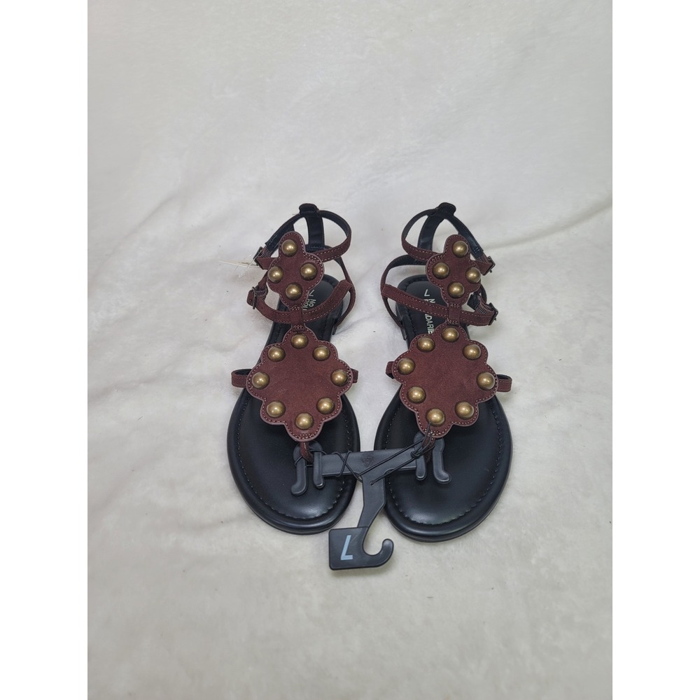 Festival Biker Boho Studded Brown Gladiator Sandals Vaca Resort Party Size 7 NWT